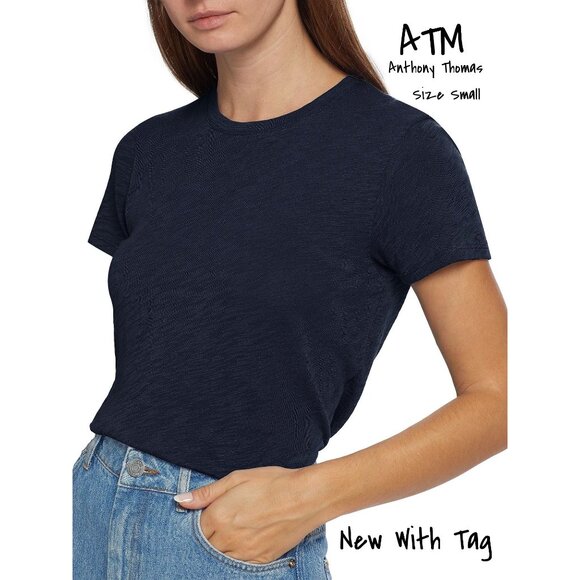 ATM Anthony Thomas Melillo Navy Slub Jersey T-Shirt Small New With Tag - Picture 1 of 10